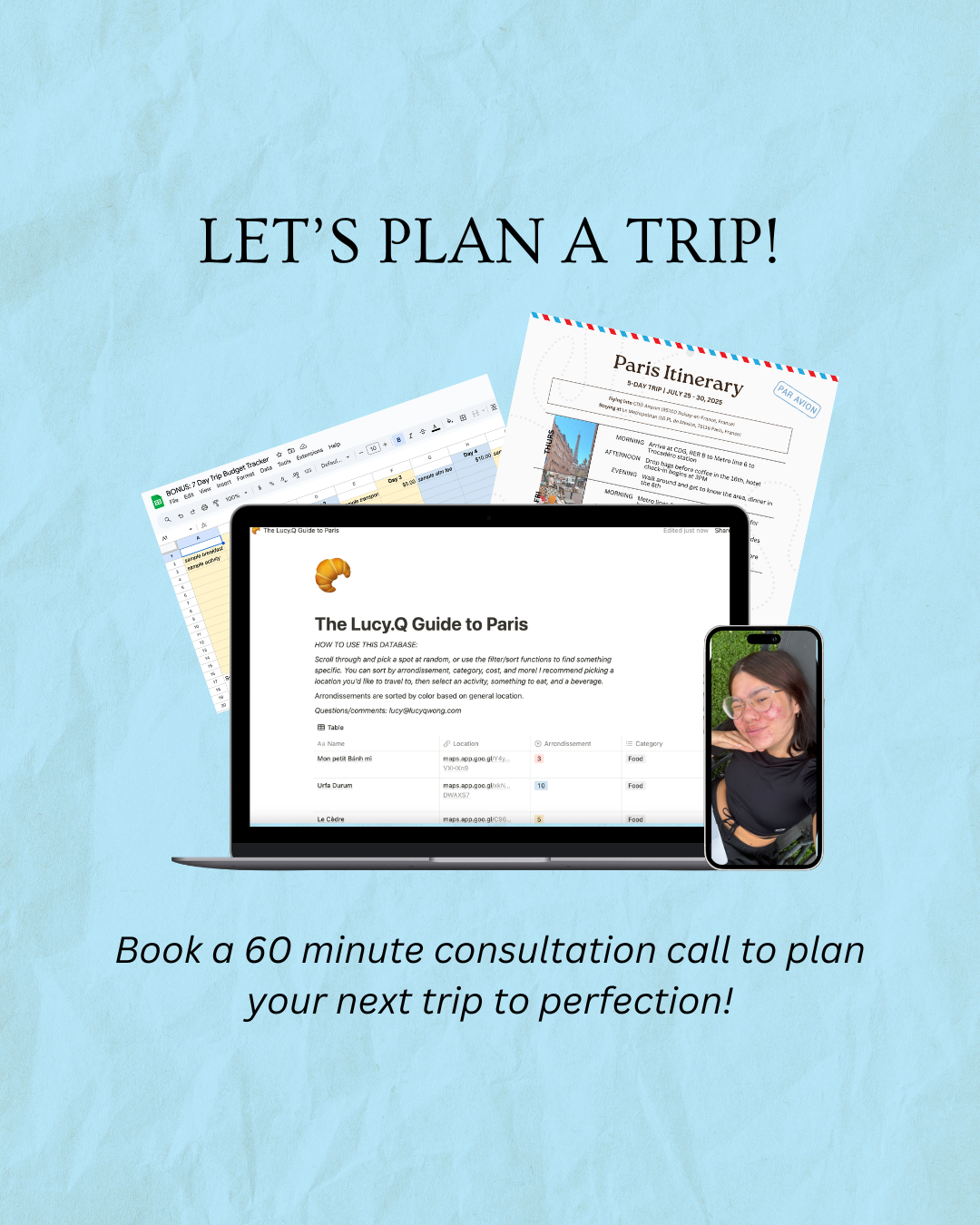 Trip Planning Consultation with Lucy