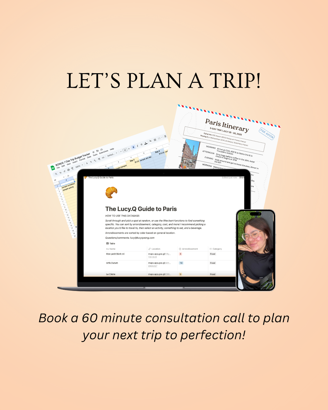 Trip Planning Consultation with Lucy