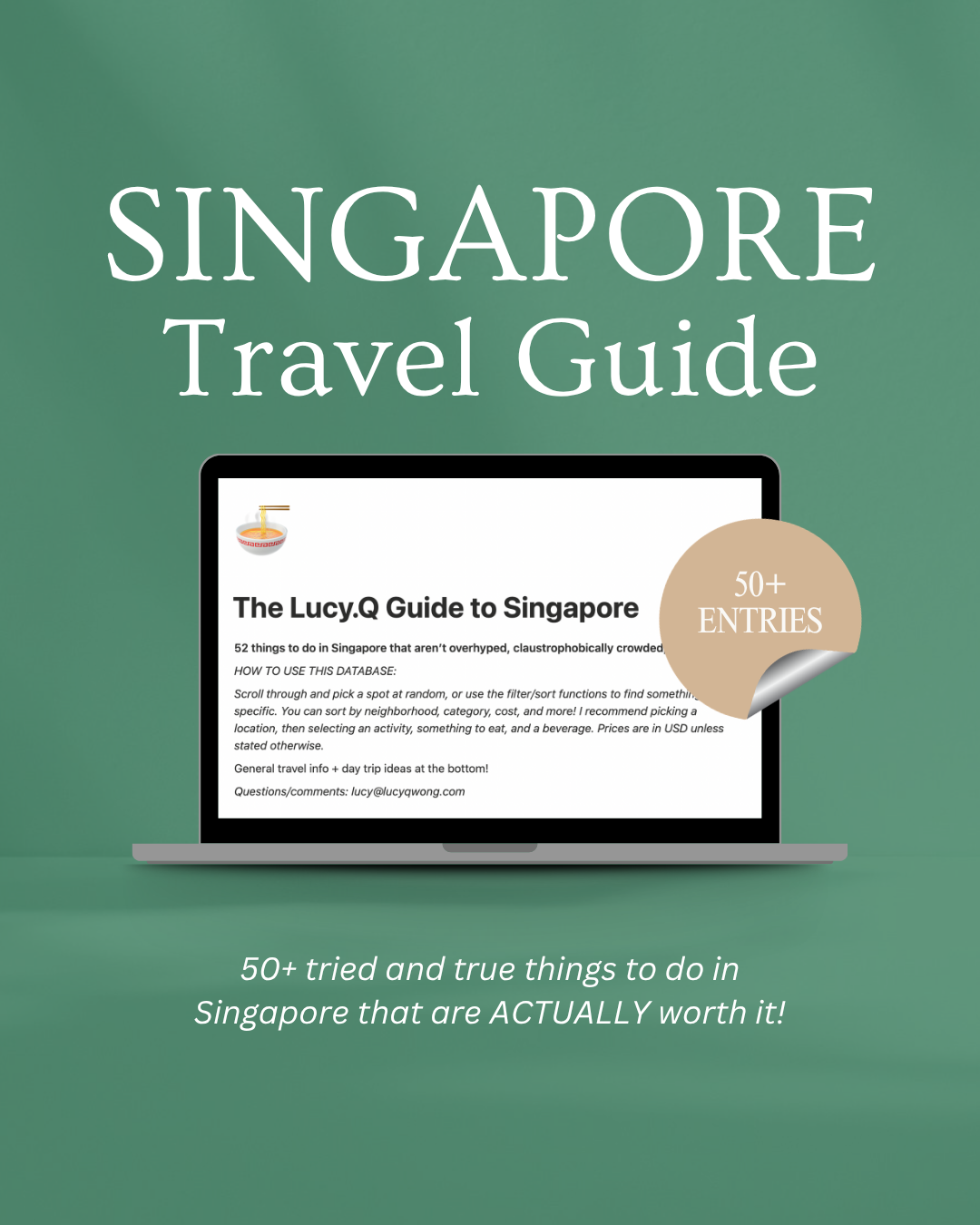 The Lucy.Q Guide to Singapore: Full Database